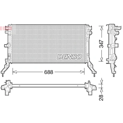 Bilde av DENSO DRM23039 Radiator 688 347 28