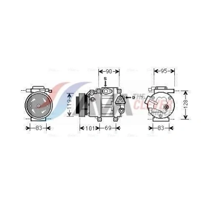 Bilde av PRASCO HYAK237 Kompressor VS18 R 134a HYUNDAI: SANTA FE 2