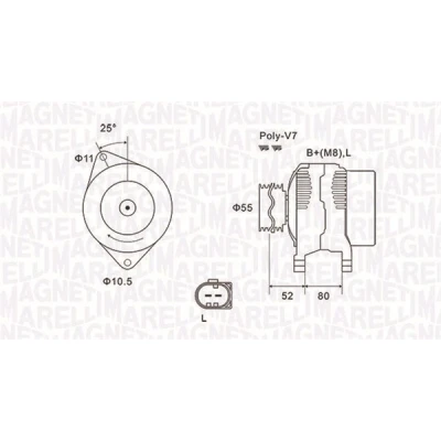 Bilde av MAGNETI MARELLI 063731837010 Dynamo 14V 140A FIAT: Ducato II Flatvogn lastebil/Chassis, III lastebil / Chassis