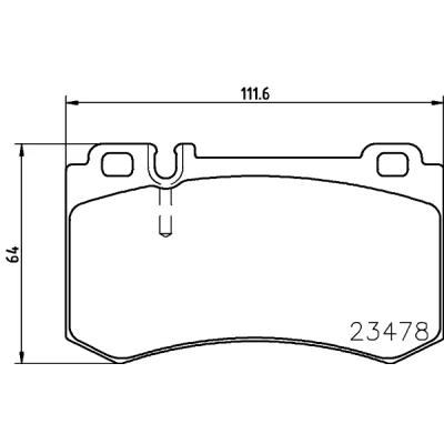 Bilde av HELLA 8DB 355 014 941 Bremseklosser klargjort for slitasjeindikator MERCEDES BENZ: S Klasse Sedan, SL Cabrio, CLK Coupé
