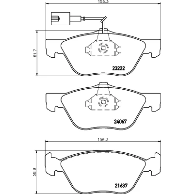 Bilde av HELLA 8DB 355 011 211 Bremseklosser med integrert slitasjevarselkontakt FIAT: Punto II Hatchback