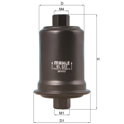 Bilde av MAHLE ORIGINAL KL 522 Drivstoffilter ledningsfilter TOYOTA: Land Cruiser Prado 90, 4Runner, HILUX 5 Pick up, HYUNDAI: H 1 Van, / Starex MPV