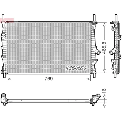 Bilde av DENSO DRM10124 Radiator 769mm 465mm 16mm