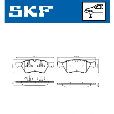 Bilde av SKF VKBP 80402 Bremseklosser klargjort for slitasjeindikator MERCEDES BENZ: G Klasse SUV