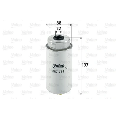 Bilde av VALEO 587739 Drivstoffilter Påskruingsfilter 22 FORD: Transit Mk6 Flatvogn lastebil/Chassis, Van, Minibuss