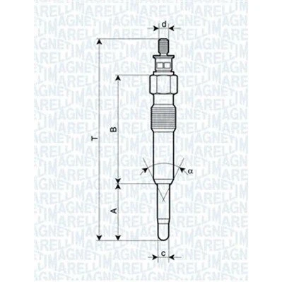 Bilde av MAGNETI MARELLI 062503901304 Glødeplugg 11V 10A M10X1