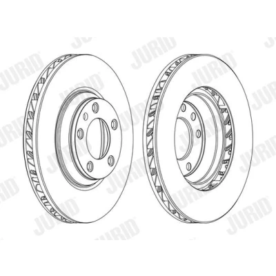 Bilde av JURID 562360JC 1 Bremseskiver 350 34 5 ventilert belagt uten skruer PORSCHE: Cayenne, Panamera, AUDI: Q7, VOLKSWAGEN: Touareg I