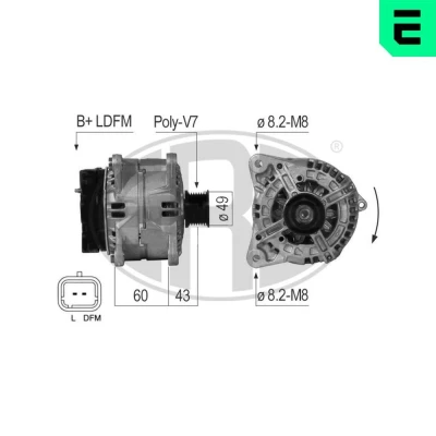 Bilde av ERA 210719A Dynamo 14V 150A OPEL: Vivaro A Combi, Van, Flatvogn lastebil / Chassis, NISSAN: Primastar Minibuss, Van