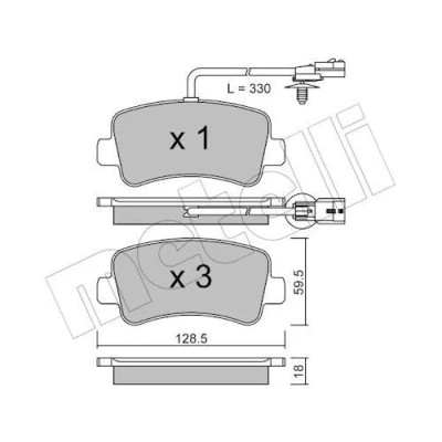 Bilde av METELLI 22 0899 0 Bremseklosser inkl. slitasjevarselkontakt RENAULT: MASTER 3 Kasten, 3, Bus, OPEL: Movano B Minibuss, Van