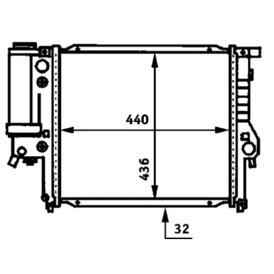Bilde av MAHLE ORIGINAL CR 333 000S Radiator for kjøretøy med/uten klimaanlegg 440 436 32 Kjøleribber loddet BMW: 3 Sedan, Cabrio