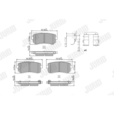 Bilde av JURID 573830J Bremseklosser med akustisk slitasjevarsel uten tilbehør KIA: SOUL 2, Picanto II, Optima / K5 Sedan, HYUNDAI: Kona SUV, Sonata VII