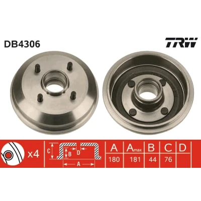Bilde av TRW DB4306 Bremsetrommel