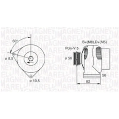 Bilde av MAGNETI MARELLI 063731305010 Dynamo 14V 70A PEUGEOT: Partner I Van, 306 Cabrio, CITROËN: Berlingo / First I, Saxo Hatchback