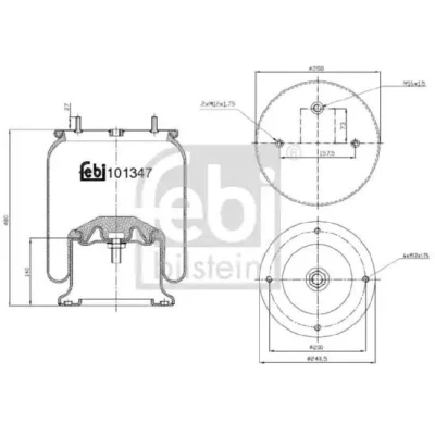 Bilde av FEBI BILSTEIN 101347 Fjærbelg, luftfjæring framaksel begge sider