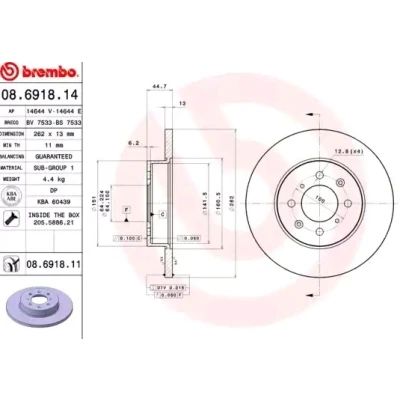 Bilde av Bremseskive, Framaksel, mg,rover, GBD90841, SDB100500