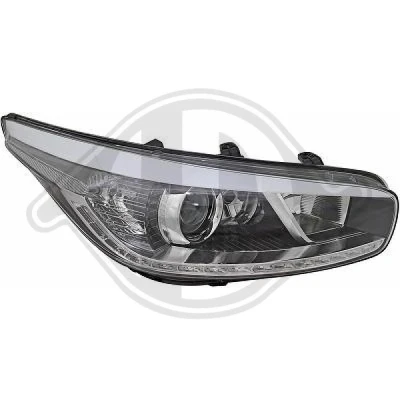 Bilde av DIEDERICHS 6554084 Frontlykter høyre LED, H7/H7/H7 med kjørelys (LED), svingelys motor for høydejustering hovedlys KIA: cee‘d II Hatchback