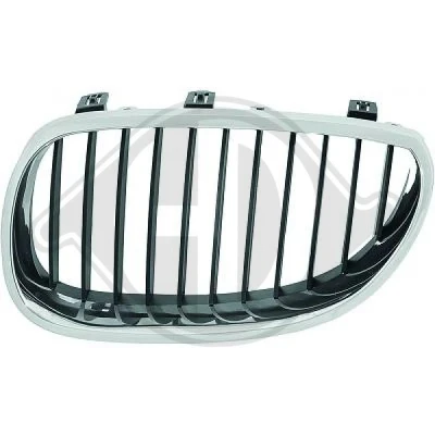 Bilde av DIEDERICHS 1224041 Radiatorgitter venstre krom/sort BMW: 5 Sedan, Touring