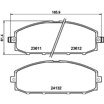 Bilde av HELLA 8DB 355 010 511 Bremseklosser med akustisk slitasjevarsel NISSAN: Patrol GR 5 SUV