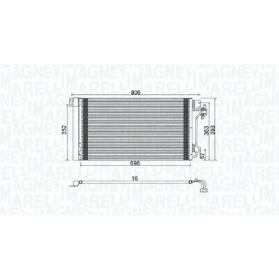 Bilde av MAGNETI MARELLI 350203962000 Kondensator med tørker 696x393x16 393 696 16 VOLKSWAGEN: Transporter 5, Multivan 5 (7HM, Bus