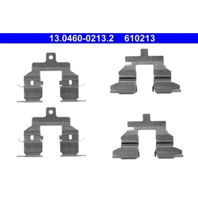 Bilde av ATE 13.0460 0213.2 Tibehørsett, skivebremse belegg NISSAN: Qashqai 2, X Trail, / Qashqai+2 I