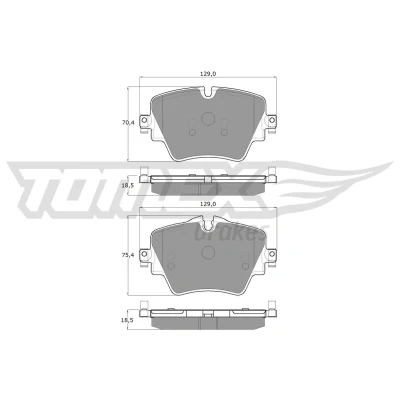 Bilde av TOMEX brakes TX 18 43 Bremseklosser framaksel klargjort for slitasjeindikator BMW: 5 Touring, 2 Active Tourer, Sedan
