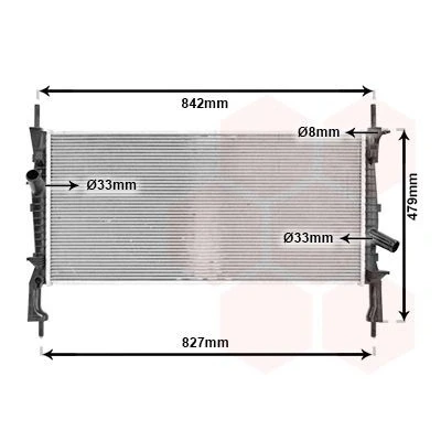 Bilde av VAN WEZEL 18002405 Radiator Aluminium 770 380 26 Kjøleribber loddet