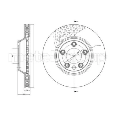 Bilde av METELLI 23 0882C Bremseskiver 350,0 34,0 5 85,0 ventilert spraylakkert PORSCHE: Cayenne, AUDI: Q7, VOLKSWAGEN: Touareg I