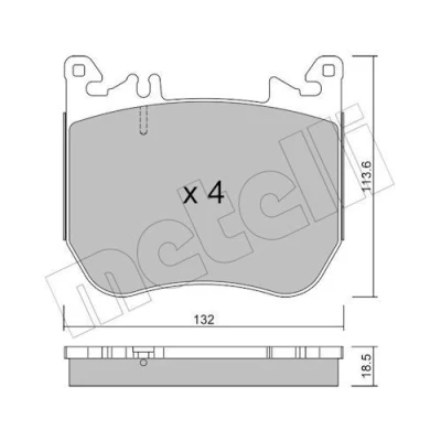 Bilde av METELLI 22 1312 0 Bremseklosser klargjort for slitasjeindikator MERCEDES BENZ: S Klasse Sedan