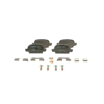 Bilde av BOSCH 0 986 424 528 Bremseklosser Low Metallic inkl. slitasjevarselkontakt med skruer fjær, tilbehør OPEL: Corsa C Hatchback