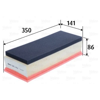 Bilde av VALEO 585482 Luftfilter 86 141 350 Filterinnsats CITROËN: C5 III Stasjonsvogn, 3, II Hatchback, PEUGEOT: 407 SW, Sedan