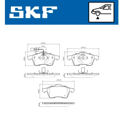 Bilde av SKF VKBP 80573 E Bremseklosser inkl. slitasjevarselkontakt