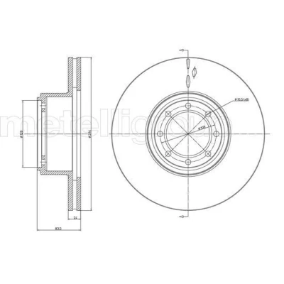 Bilde av METELLI Bremseskive IVECO: DAILY 4 Kasten/Kombi, 294,0mm 24,0mm 8 128,0mm ventilert 23 1040C 2996033,7188210 Bremseskiver, Skivebremser