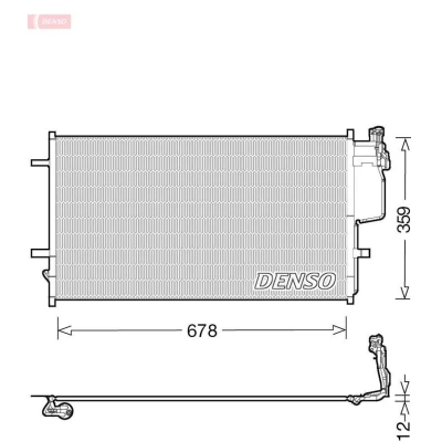 Bilde av DENSO DCN44010 Kondensator med tørker 646x366.6x12 R134a 646mm MAZDA: 3 Hatchback