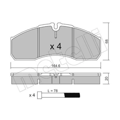 Bilde av Bremseklosser sett METELLI 22 0578 5
