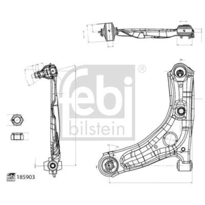 Bilde av Bærebru, Ytre, Framaksel venstre, Nede, citroën c1 ii, peugeot 108, toyota aygo, 16 141 914 80, 48069 0H020, 0H021, B0 007 702 80