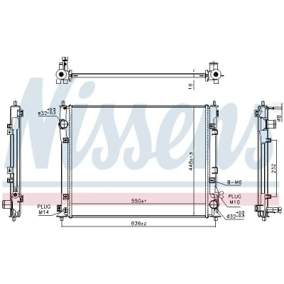 Bilde av NISSENS 686802 Radiator Aluminium 550 446 16 Kjøleribber loddet