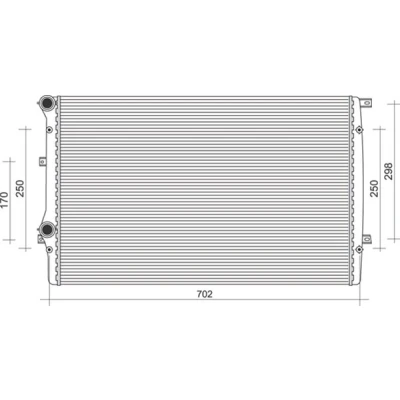 Bilde av MAGNETI MARELLI 350213852000 Radiator 650mm 414mm 23mm Kjøleribber satt sammen mekanisk VOLKSWAGEN: Touran I, CADDY 4 Kasten, Golf 5