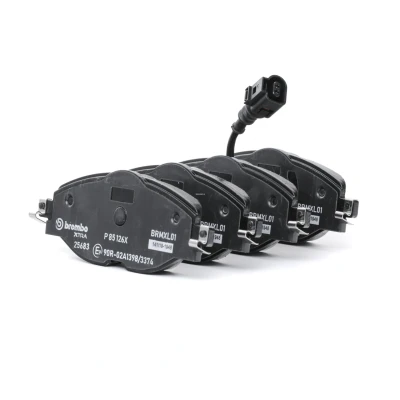 Bilde av BREMBO P 85 126X Bremseklosser inkl. slitasjevarselkontakt med bremsecaliperskruer uten tilbehør SKODA: Octavia 3 Combi, Kodiaq, AUDI: A3 Sedan