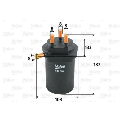 Bilde av VALEO 587559 Drivstoffilter ledningsfilter 8 RENAULT: MEGANE 2 Kombi, SCENIC