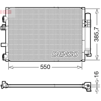 Bilde av DENSO DCN10044 Kondensator med tørker R 134a FORD: C Max 2