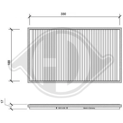 Bilde av DIEDERICHS DCI1002 Kupéfilter Karbonfilter 338 198 17 Climate OPEL: Corsa B Hatchback