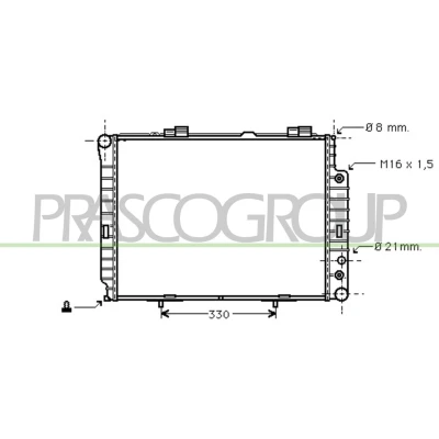 Bilde av PRASCO ME035R011 Radiator Aluminium 640mm 488mm 31mm Kjøleribber loddet MERCEDES BENZ: E Klasse T modell, Sedan