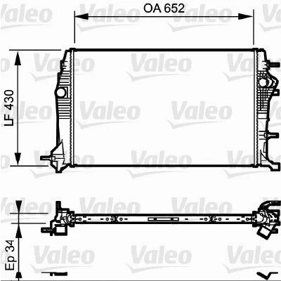 Bilde av VALEO 735181 Radiator Aluminium 652 430 34 uten kjølemiddelregulator Kjøleribber loddet