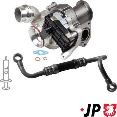 Bilde av JP GROUP 1417800410 Turbolader Eksosturbolader inkl. tetningssett, med oljetilløpsledning BMW: 5 Touring, 3 Sedan, X3