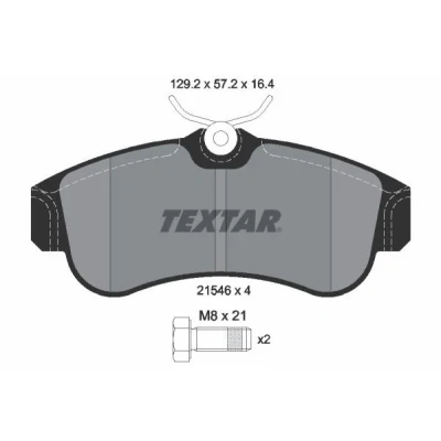 Bilde av TEXTAR 2154601 Bremseklosser ikke klargjort for slitasjeindikator NISSAN: Almera II Hatchback, Primera Hatchback