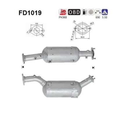 Bilde av AS FD1019 Partikkelfilter Cordierit SUZUKI: Grand Vitara 2 SUV
