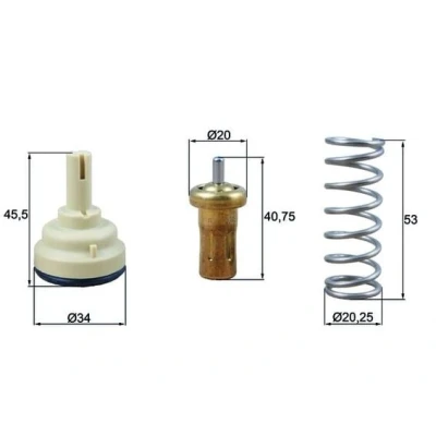 Bilde av MAHLE ORIGINAL TX 209 80D Termostat 80 34 med tetning VOLKSWAGEN: Passat B7 Variant, Touran I, B6 Sedan