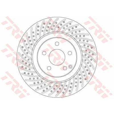 Bilde av TRW DF6433S Bremseskiver 330 32 5 112 ventilert, hullet spraylakkert MERCEDES BENZ: E Klasse T modell, Sedan, SL Cabrio