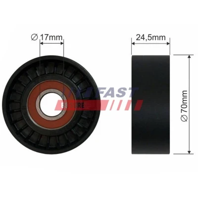Bilde av Strammerull, kilerem med ribber, citroën,fiat,ford,lancia,peugeot,volvo, 1253954, 1310771, 1318336, 16 114 243 80, 1611424380, 30650927,
