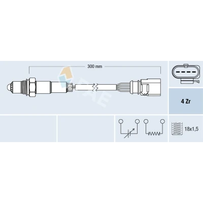 Bilde av FAE 77463 Lambdasonde VOLKSWAGEN: GOLF 6, Beetle Hatchback, Polo V SKODA: Yeti, Octavia II 2 Combi, AUDI: A3 Sportback